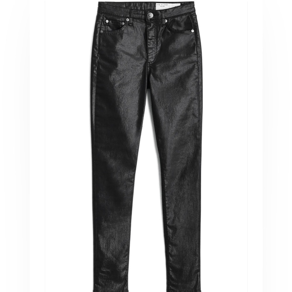 Rag & Bone Nina High Rise Women’s Skinny Jeans In Coated Black​​​​​​​ - Picture 3 of 15